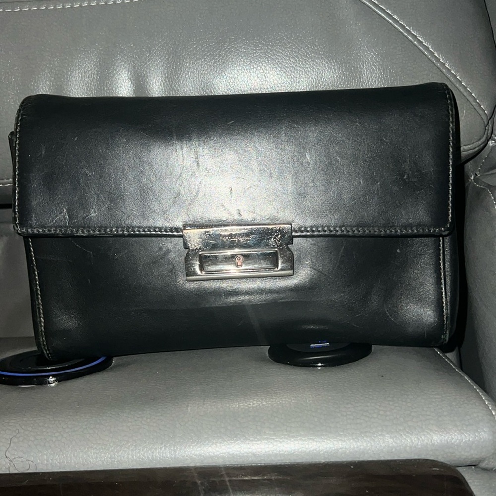 Vintage Ferragamo Clutch Black
